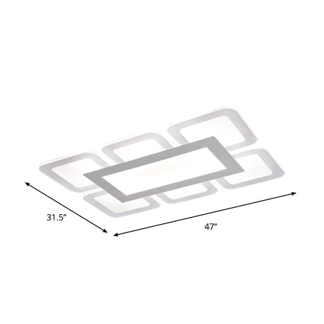 Modern Acrylic Led Flushmount Light In White - Available Various Sizes