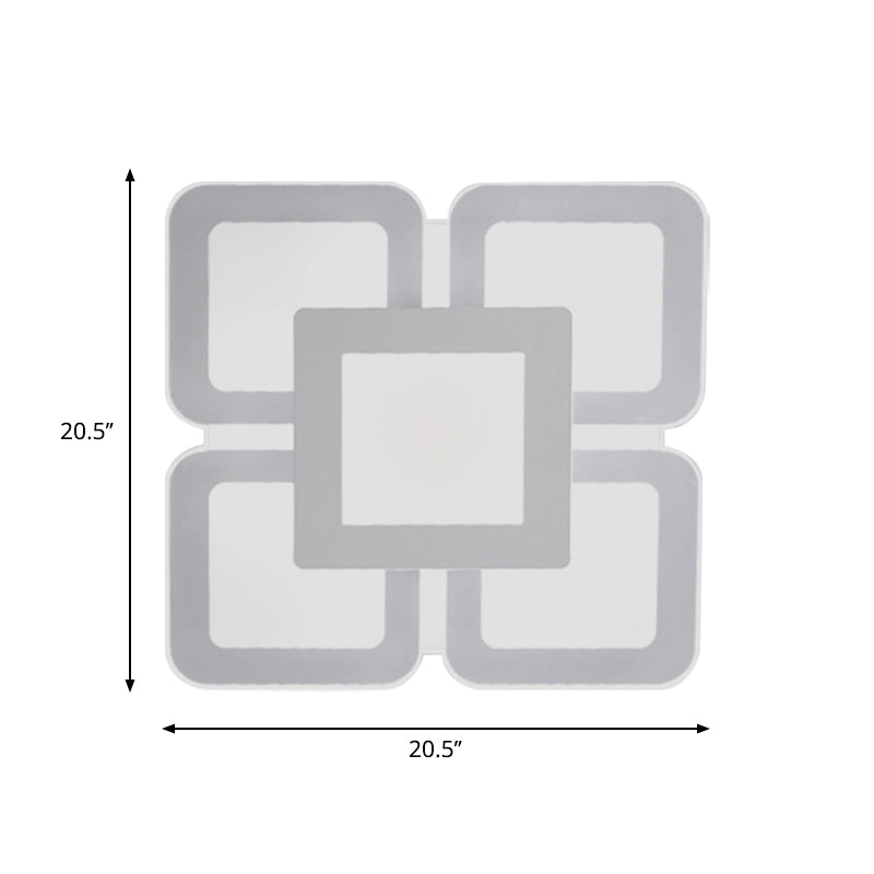 Modern Acrylic Led Flushmount Light In White - Available Various Sizes