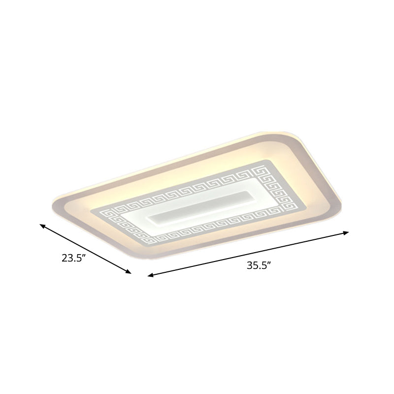 Modern Ultra-Thin Led Flush Mount Ceiling Light With Acrylic Shade Ideal For Small Or Large Living