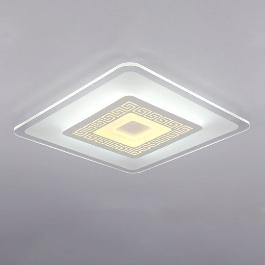 Modern Ultra-Thin Led Flush Mount Ceiling Light With Acrylic Shade – Ideal For Small Or Large