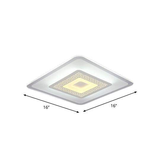 Modern Ultra-Thin Led Flush Mount Ceiling Light With Acrylic Shade Ideal For Small Or Large Living