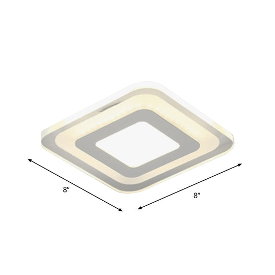 Sleek Led Ceiling Light With Acrylic Shade For Narrow Spaces