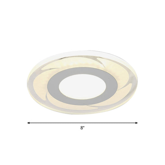 Sleek Led Ceiling Light With Acrylic Shade For Narrow Spaces