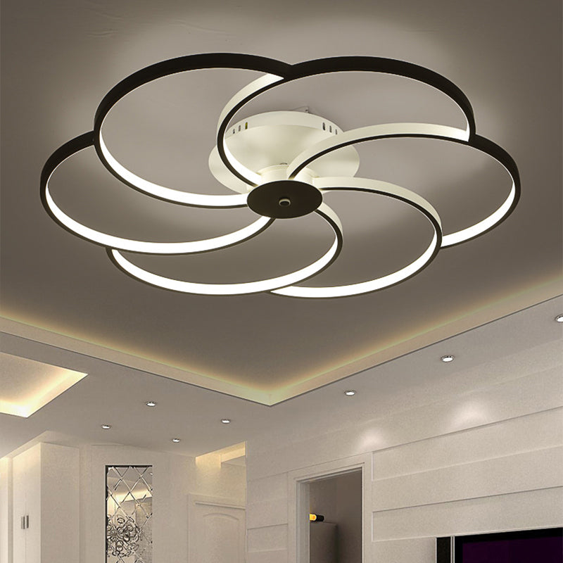 Modern Flushmount Floweret Led Ceiling Light Fixture 18’/21.5’/32’ Metal Design In Warm/White