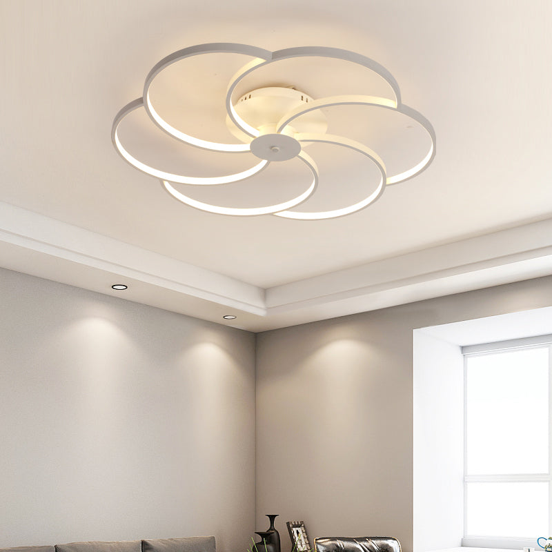 Modern Flushmount Floweret Led Ceiling Light Fixture 18’/21.5’/32’ Metal Design In Warm/White