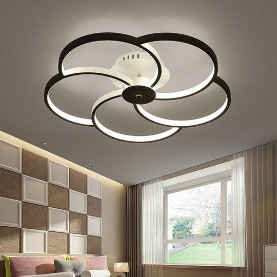 Modern Flushmount Floweret Led Ceiling Light Fixture 18’/21.5’/32’ Metal Design In Warm/White