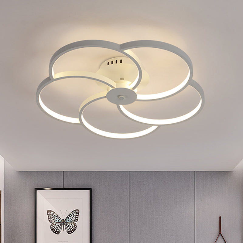 Modern Flushmount Floweret Led Ceiling Light Fixture 18’/21.5’/32’ Metal Design In Warm/White