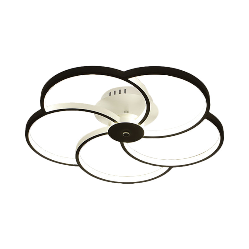 Modern Flushmount Floweret Led Ceiling Light Fixture 18’/21.5’/32’ Metal Design In Warm/White