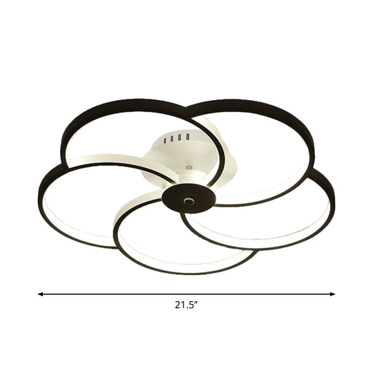 Modern Flushmount Floweret Led Ceiling Light Fixture 18/21.5/32 Metal Design In Warm/White - Bedroom