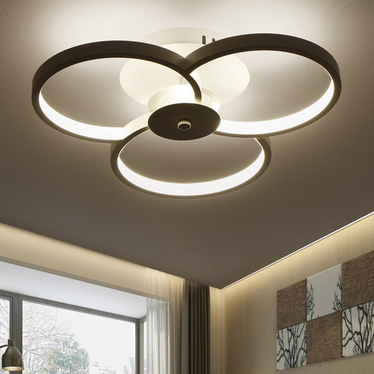 Modern Flushmount Floweret Led Ceiling Light Fixture 18/21.5/32 Metal Design In Warm/White - Bedroom
