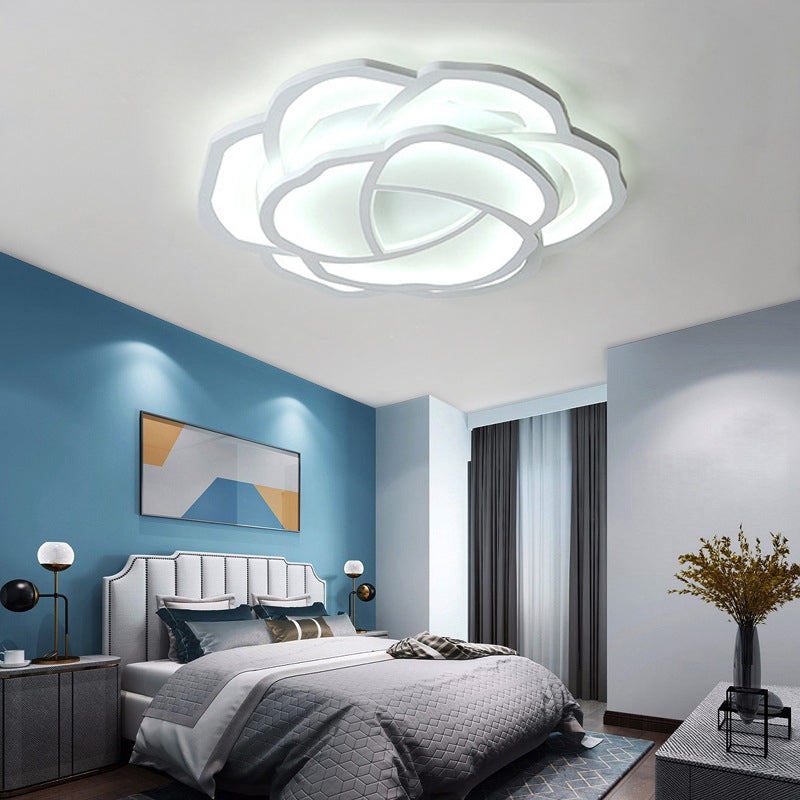 Modern Led Baby Bedroom Flower Ceiling Lamp - Pretty White Flush Light For Nurseries / 16.5’