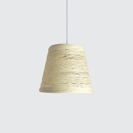 Modern Tapered Drum Rattan Pendant Lamp | Black/Red/Pink 1 Head Ceiling Hang Light For Dining Table