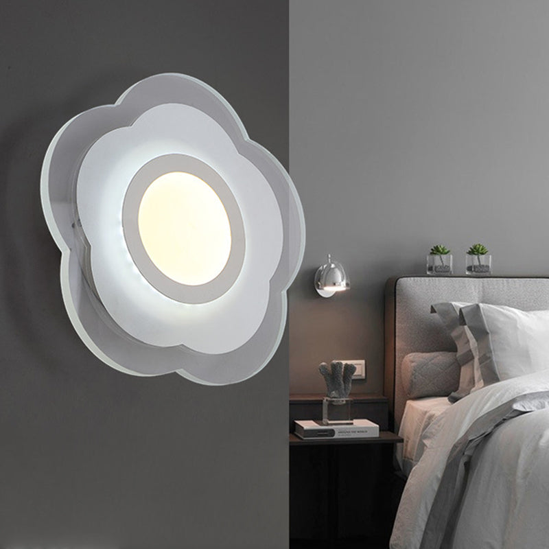 Simplicity Flush Wall Sconce: Bedroom Led Light Kit In Warm/White