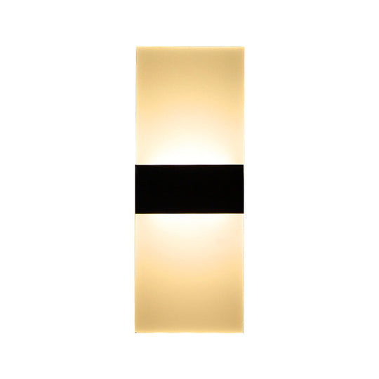Minimalist Black/White Rectangular Led Sconce Light - Thinnest Wall Mounted Lamp In Warm/White