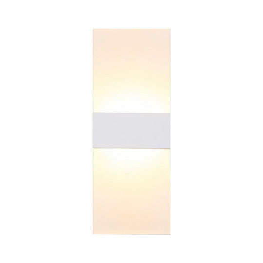 Minimalist Black/White Rectangular Led Sconce Light - Thinnest Wall Mounted Lamp In Warm/White