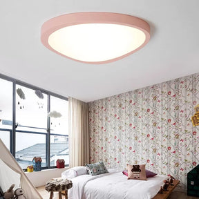Macaron Loft Acrylic Triangle Led Flush Ceiling Light For Baby Room - Candy Colored Lamp Pink /