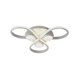 White Flush Mount Ceiling Light With Flower Acrylic Detailing: Modern Contemporary For Living Room