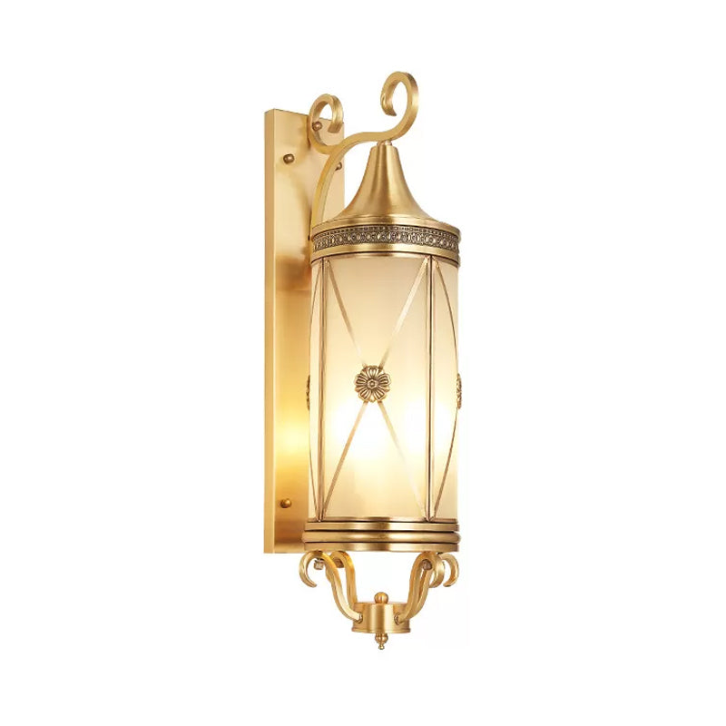 Minimalist Brass Wall Sconce With Clear/Frosted Glass - Perfect For Porch Lighting