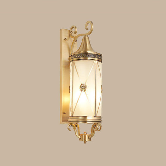 Minimalist Brass Wall Sconce With Clear/Frosted Glass - Perfect For Porch Lighting