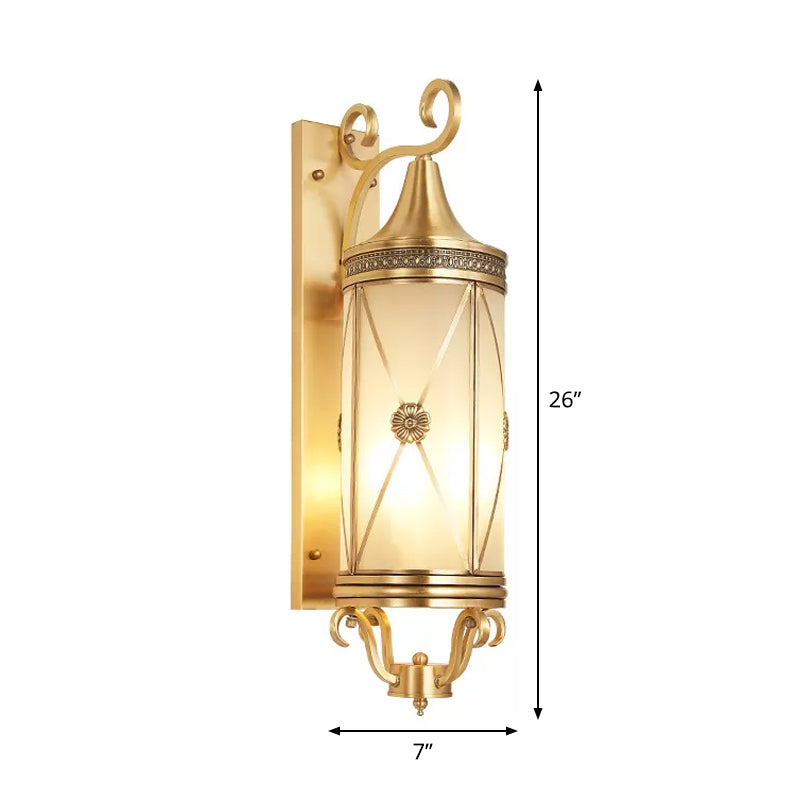 Minimalist Brass Wall Sconce With Clear/Frosted Glass - Perfect For Porch Lighting