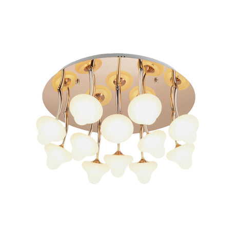 Round Acrylic Designer Ceiling Light Fixture For Hallways - White Flush Mount