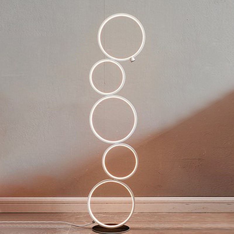 Modern Black/White Led Bubble Floor Lamp With Adjustable Lighting Options