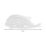 Naughty Dolphin Acrylic Led Flush Mount Light - Perfect For Girls Bedroom