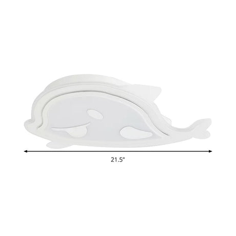 Naughty Dolphin Acrylic Led Flush Mount Light - Perfect For Girls Bedroom