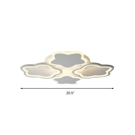 White Flushmount Led Ceiling Lamp - Delightful 4 - Blossom Light Fixture For Baby Girls Bedroom