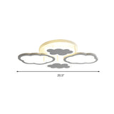 Modern White Acrylic Led Ceiling Light For Bedroom - Floating Cloud Flush Mount