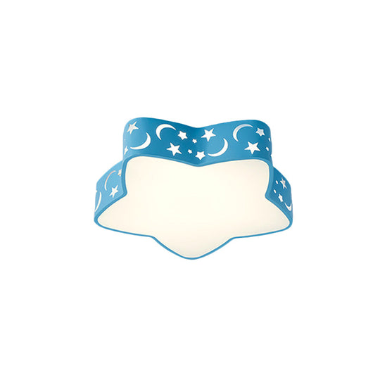 Kids’ Etched Star Led Ceiling Light With Animated Design