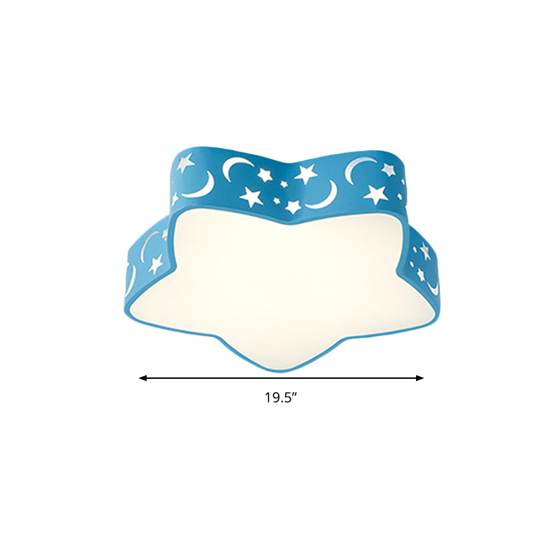 Kids’ Etched Star Led Ceiling Light With Animated Design