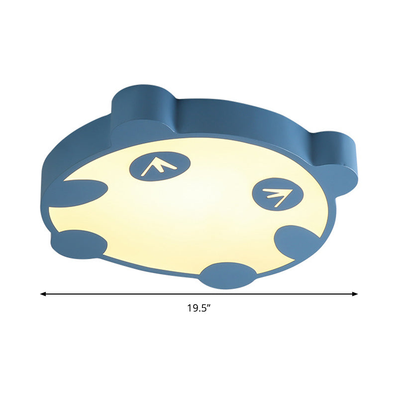 Panda Flush Mount Led Ceiling Lamp For Kindergarten With Acrylic Circle Design
