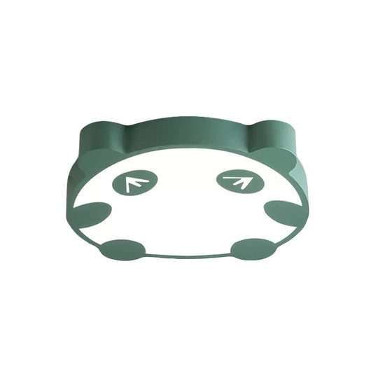 Panda Flush Mount Led Ceiling Lamp For Kindergarten With Acrylic Circle Design