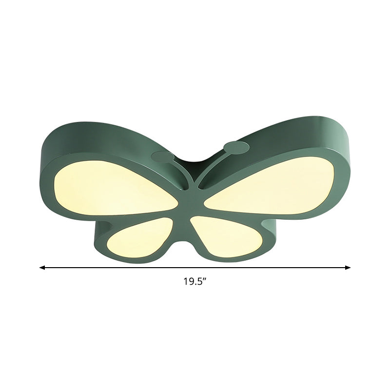 Butterfly Acrylic Metal Led Ceiling Light For Childs Bedroom - Flush Mount