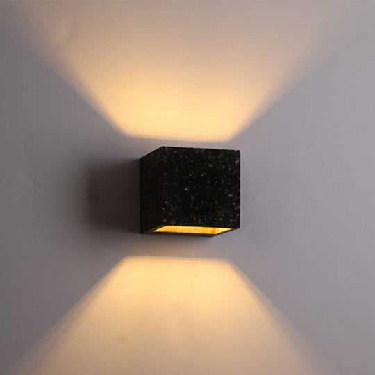 Nordic Terrazzo Wall Sconce - Up Down Hotel Light (Red/White/Blue) Black