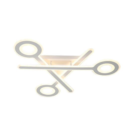 Modern Acrylic Led Ceiling Lamp - White Stacked Key Design For Kids’ Bedroom