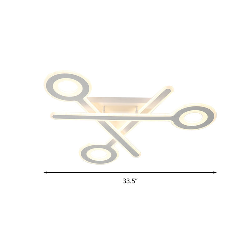 Modern Acrylic Led Ceiling Lamp - White Stacked Key Design For Kids’ Bedroom