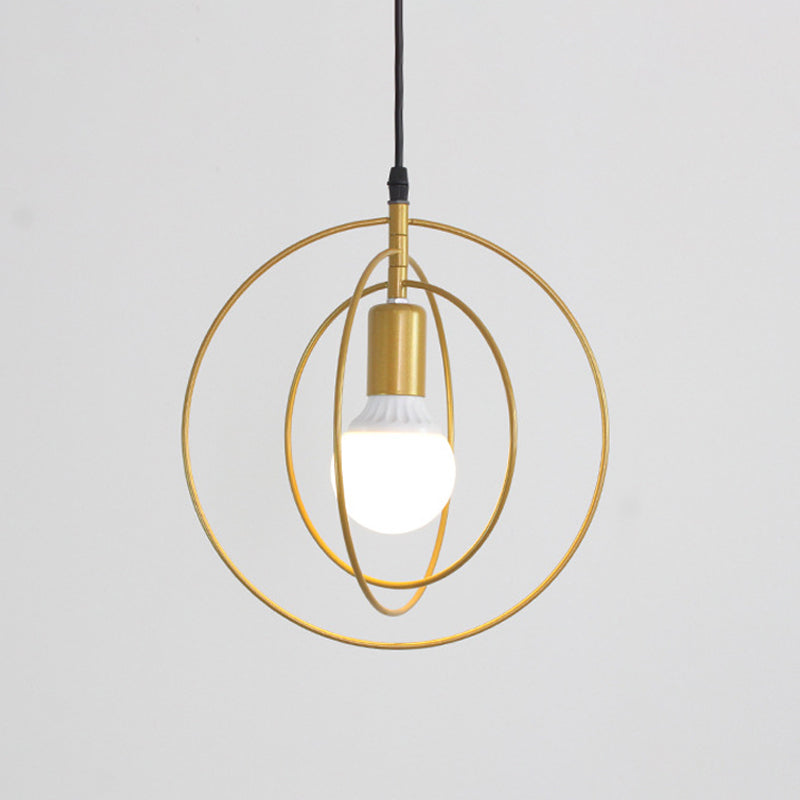 Gold Triple Star Pendant Light With Industrial Single Ceiling Mount
