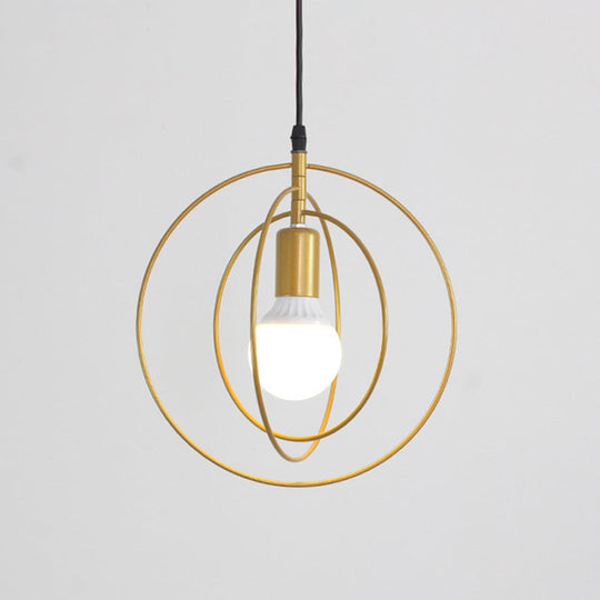 Gold Triple Star Pendant Light With Industrial Single Ceiling Mount
