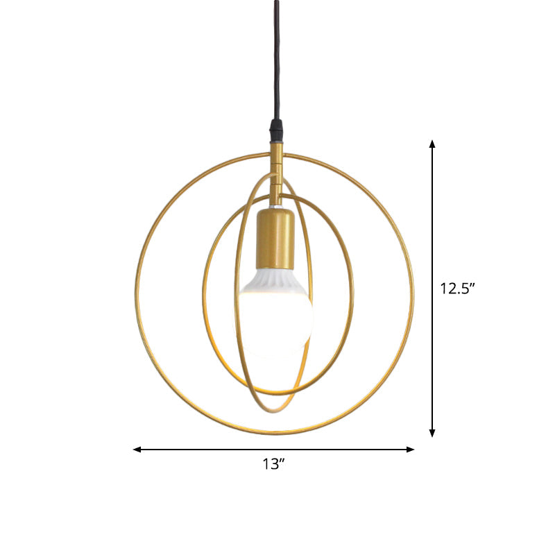 Gold Triple Star Pendant Light With Industrial Single Ceiling Mount