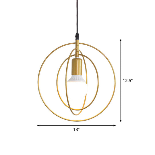 Gold Triple Star Pendant Light With Industrial Single Ceiling Mount