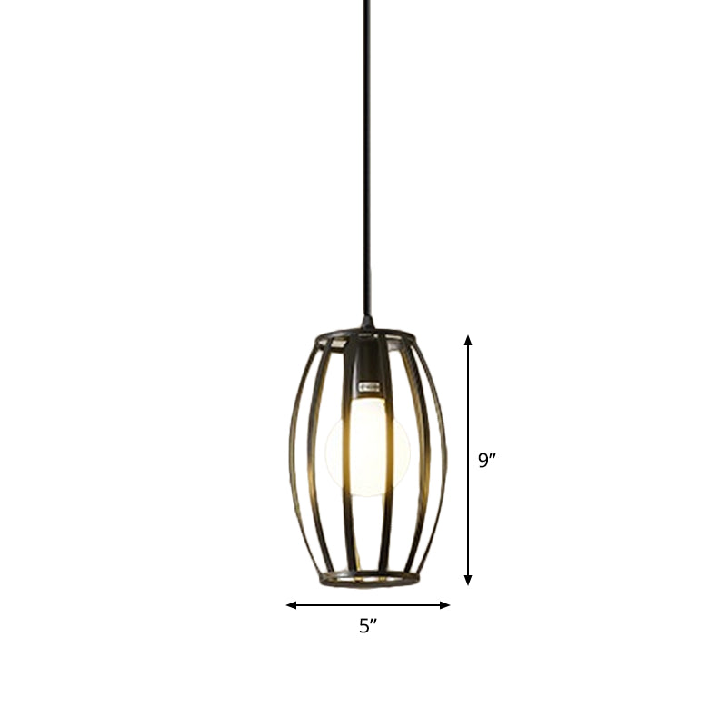 Iron Hanging Pendant Light With Black Industrial Design - Perfect For Dining Rooms Or Suspended
