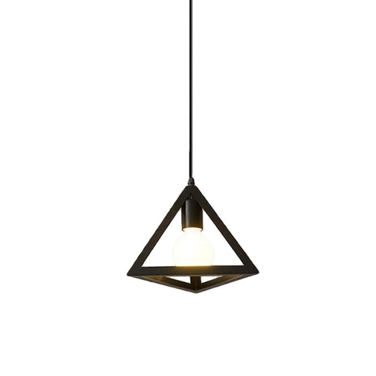 Iron Hanging Pendant Light With Black Industrial Design - Perfect For Dining Rooms Or Suspended
