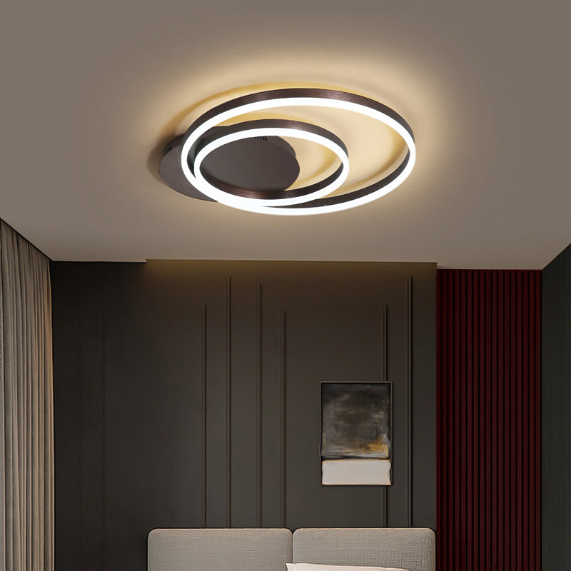 Round Acrylic Flush Ceiling Light - Coffee/Gold Led Flush-Mount Fixture Small/Medium/Large Coffee /