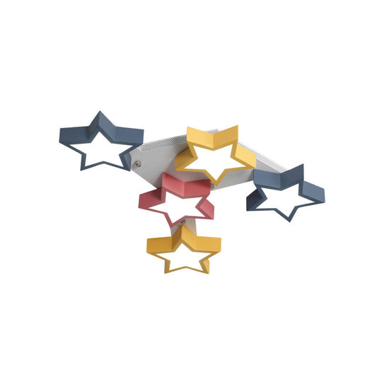 Stylish Acrylic Starry Flush Ceiling Light For Kids Bedroom - Nordic Style With Colorful Led