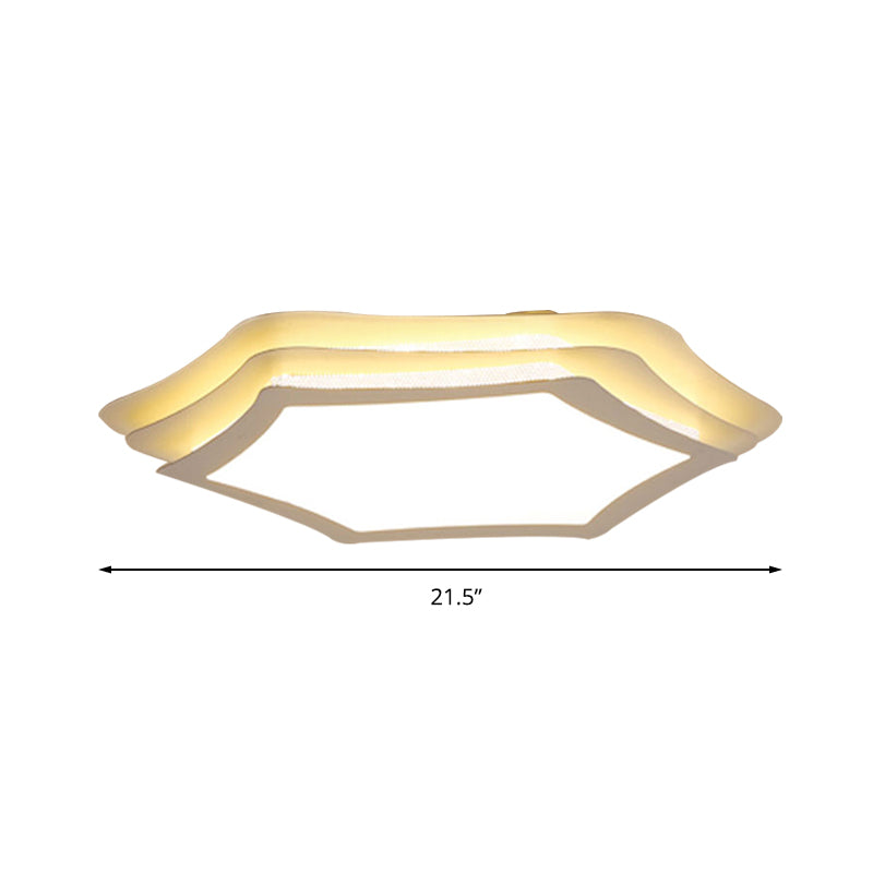 Contemporary White Acrylic Led Flush Ceiling Light For Study Room