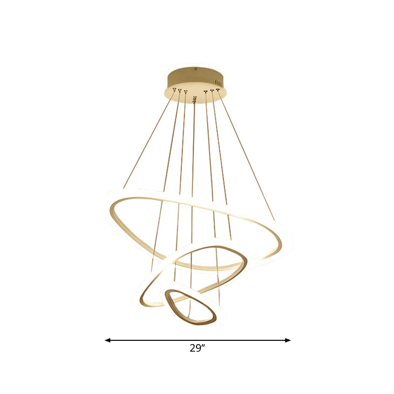 Minimalist White Led Pendant Light: Dining Room Chandelier With Triangle/Round Acrylic Shade (2/3