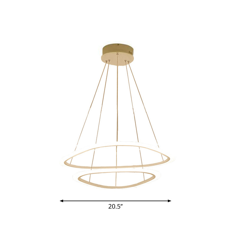 Minimalist White Led Pendant Light: Dining Room Chandelier With Triangle/Round Acrylic Shade (2/3