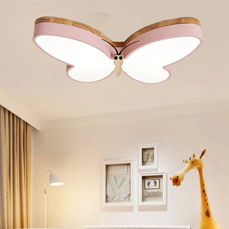 Contemporary Butterfly Acrylic Led Ceiling Light For Living Room - Flush Mount Design Pink / 19.5